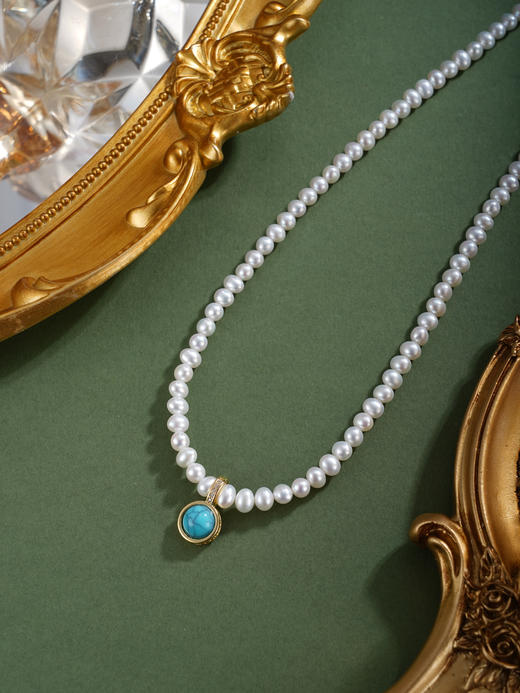 子佩集【永恒恋曲】珍珠惜王妃项链【XHXL003】绿松石镀金2602 商品图3