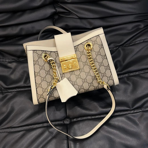Gucci 小号 米白色 老花 padlock 单肩包 商品图0