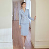 IWY/气质蓝色小香风西装套裙女2026春季新款美容院接待职业正装1024CS103 商品缩略图4