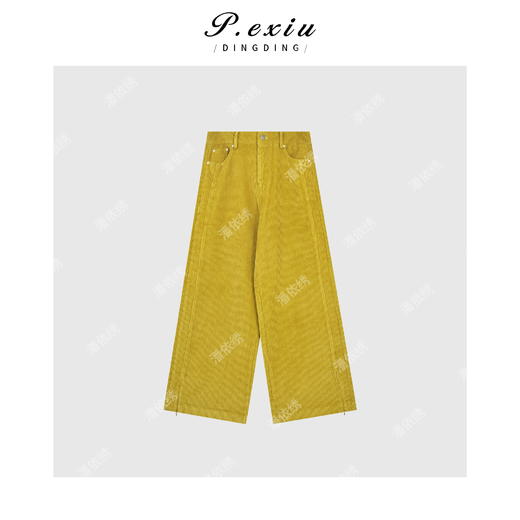 A008潘依绣丁丁宠粉PanYiXiu/潘依绣100%棉灯芯绒明亮色时髦百搭休闲裤 WH00271 商品图1