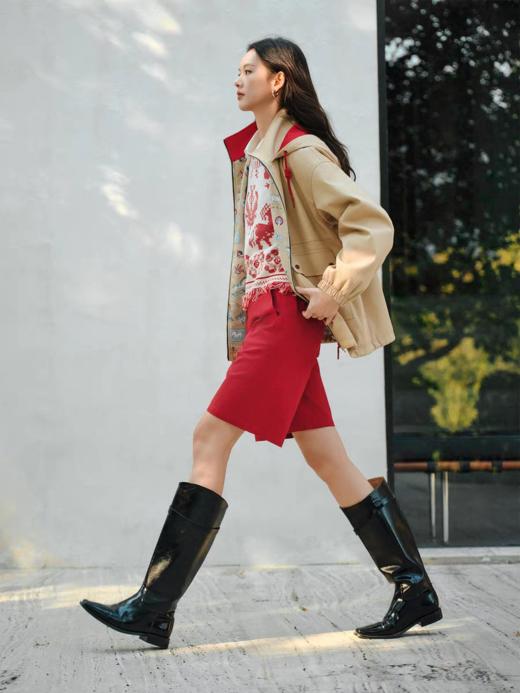 雅莹原单连帽图腾夹棉内衬工装外套风衣 商品图3