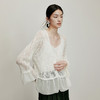 【林栖设计小店】流水潺潺|优雅多色镂空肌理拼荷叶边2026夏新款毛织外套1962172 商品缩略图5