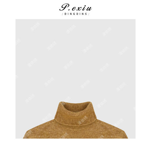 A008潘依绣丁丁宠粉马海-毛加羊-毛极简高领毛织上衣 Q1268 商品图2