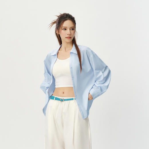 森马长袖衬衫女夏季中长款防晒凉感易打理2026新款温柔设计感上衣 商品图2