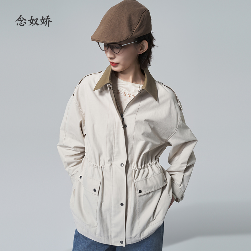 【商场同款】CNG6310 “巴恩风衣” 象牙白色文艺高智 一手长不压个好穿舒适 风衣