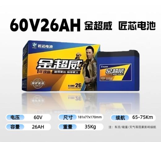 【双十一美点特惠】 60V26AH 金超威匠心电池 武汉到店 商品图0