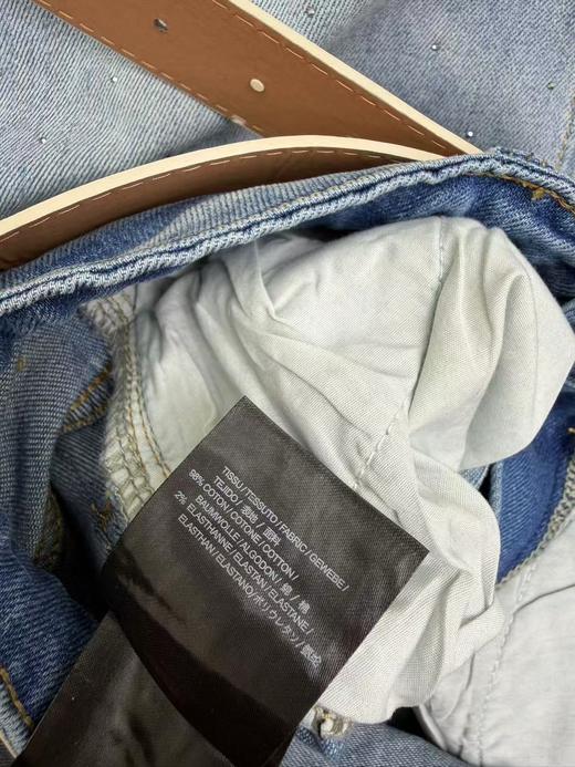 YSL 26年早春系列 *新款刺绣字母烫钻牛仔直筒裤 商品图5