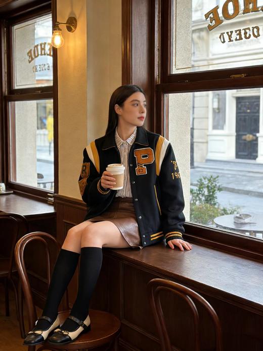 F022745复古拼色翻领秀款棒球服外套男女同款 商品图6