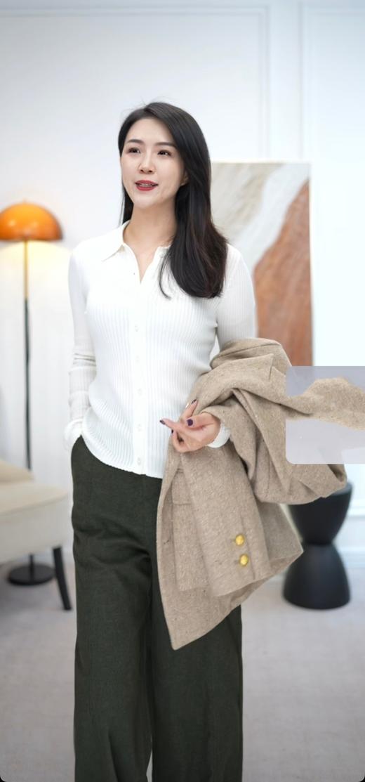 轻氧衫|法式修身翻领针织衫 商品图1