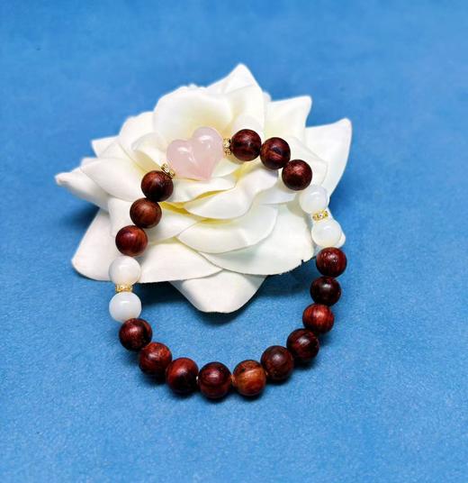 【降真香单圈手串】配粉水晶黄水晶玛瑙屁桃螺钿 直径0.8cm | 大梦香堂 商品图0