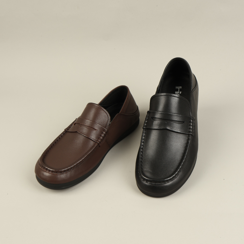 和诚行2026春季新款舒适百搭真皮透气低帮软底一脚蹬男式商务鞋0551275