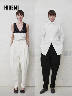 HIDEMI 经典慵懒风松弛感锥形裤萝卜裤西装裤长裤