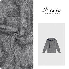 A008潘依绣丁丁宠粉PanYiXiu/潘依绣羊-毛混色花灰松弛感连帽针织上衣 L2516