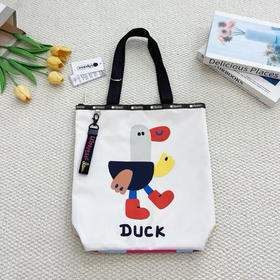 原单正品LeSportsac乐播诗X逗鸭 《100只动物》 系列托特包不规则手绘彩色格子
尺寸：上口33cm 下口24cm 高35cm 底宽 10cm