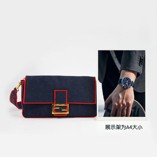 【95新】FENDI芬迪8BR771大号蓝色拼红色牛仔Baguette法棍单肩斜挎包中性款250226NJS23 商品图8