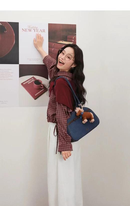 F022725春季新款红色格子外套长袖衬衫穿搭小个子上衣 商品图4