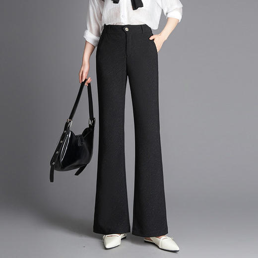 「自」全新升级【铂金会员146/天猫199/差价53】(14020)洛诗琳气质微喇阔腿裤2026春季新款时尚高腰显瘦窄版直筒裤 商品图0