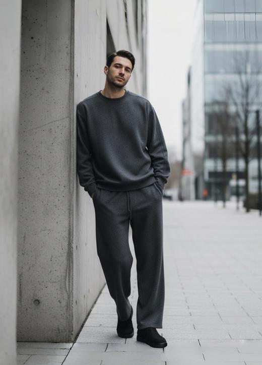 【灵感休闲裤】重磅自带筋骨挺而有型2026春季百搭360g混纺羊毛时髦老钱风 商品图2