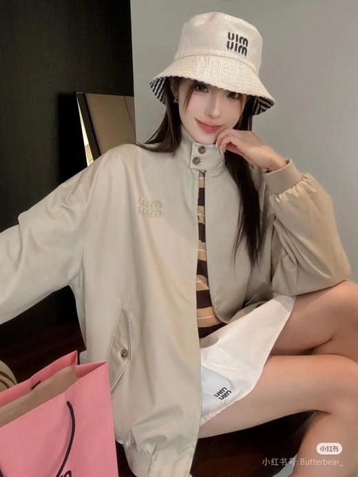 F022767老干部风字母激光刺绣立领长袖夹克外套 商品图6