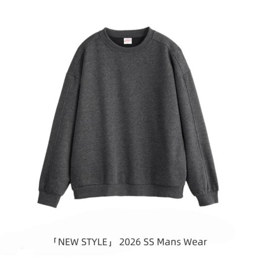 【减压圆领卫衣】400g男士2026春新品圆领卫衣套装上衣松弛老钱风减压无龄款 商品图5