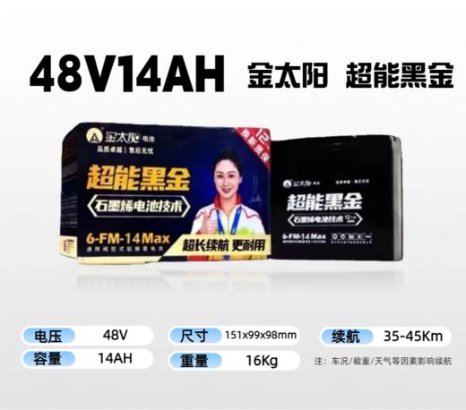 【双十一美点特惠】48V14Ah  金太阳超能黑金 以旧换新 原厂正品 武汉到店 商品图0