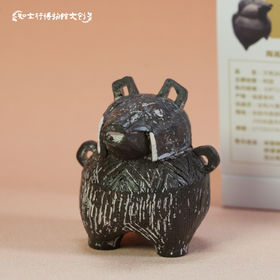 陶鬲形猪首盖盉冰箱贴树脂立体磁吸河南文创旅行纪念品博物馆周边