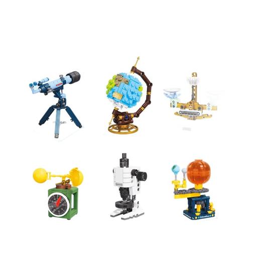 【怀旧童年游戏机积木拼装模型】插卡游戏机复古家电地球仪望远镜儿童拼装积木小玩具 商品图3