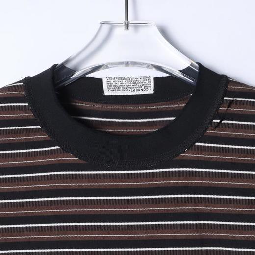 9777SDSA男装2026新款休闲圆领T恤印花撞色短袖春夏百搭条纹清新风 商品图2