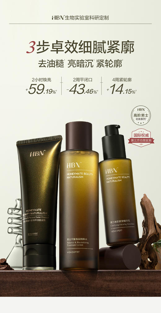 【重磅上新】HBN高阶男士水乳护肤品套装控油祛痘焕亮抗皱紧致 商品图1