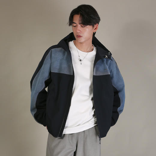 DRONKOO 2026 连帽前后拼接牛仔微阔中厚夹克 商品图2