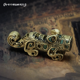 嵌绿松石骨虎冰箱贴磁吸立体树脂材质博物馆文创河南安阳旅游纪念