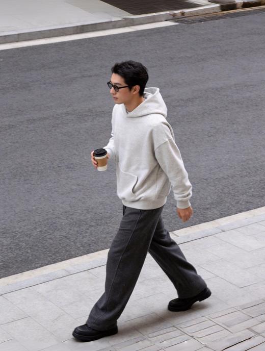 【智感连帽卫衣】400g男士2026春新品连帽套头卫衣套装上衣松弛老钱风减压无龄款 商品图3