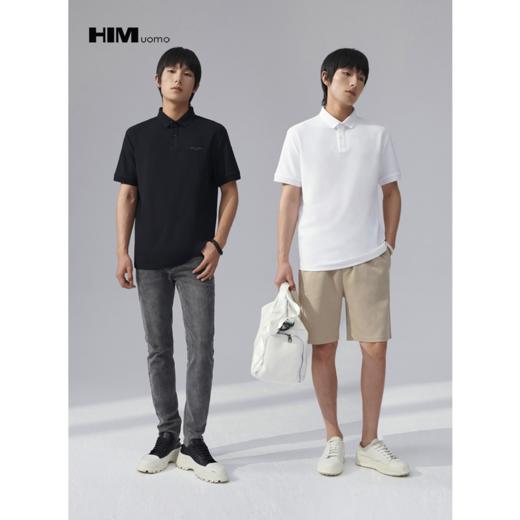 汉崇 时尚立体印花POLO男潮流休闲舒适短袖套头保罗衫2025夏季 商品图2