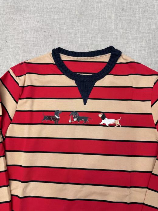 F022720设计师款复古萌趣红条纹上衣长袖T恤 商品图8