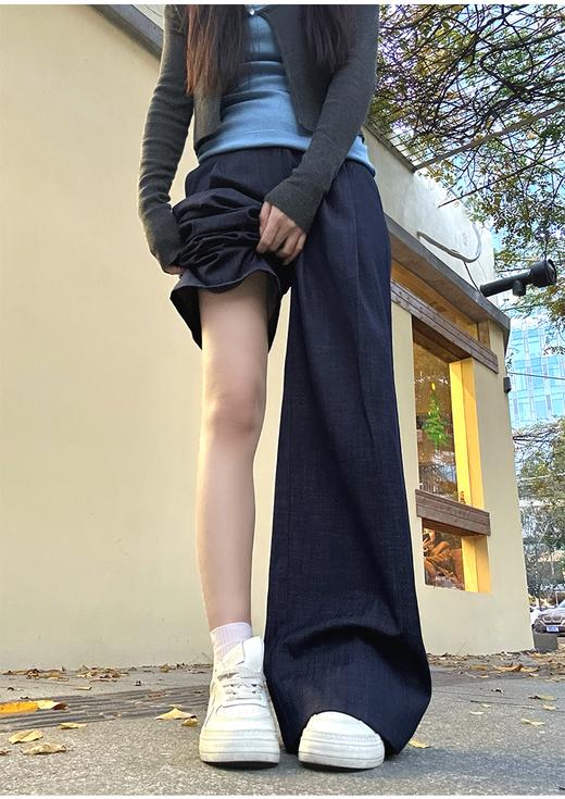 【YW】无忧购春季新款时尚百搭显瘦复古弯刀阔腿裤女Q-A9077（截单后3-5天发货） 商品图6