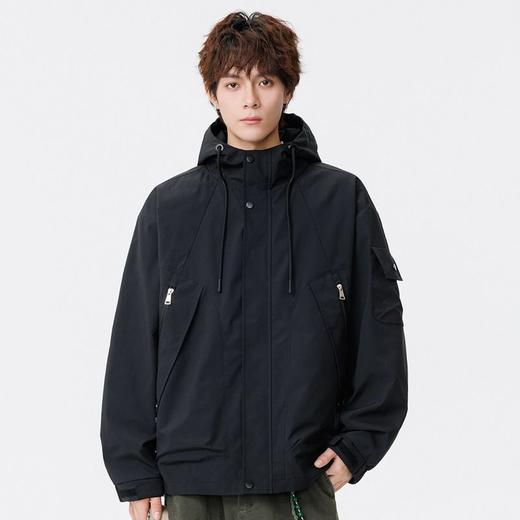 【DSL】大依优型大码男装春秋休闲夹克连帽商务运动长袖外套加大码上衣 商品图2