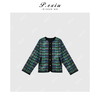 A008潘依绣丁丁宠粉复古撞色格纹圆领排口两面穿夹棉外套 W-62626 商品缩略图0