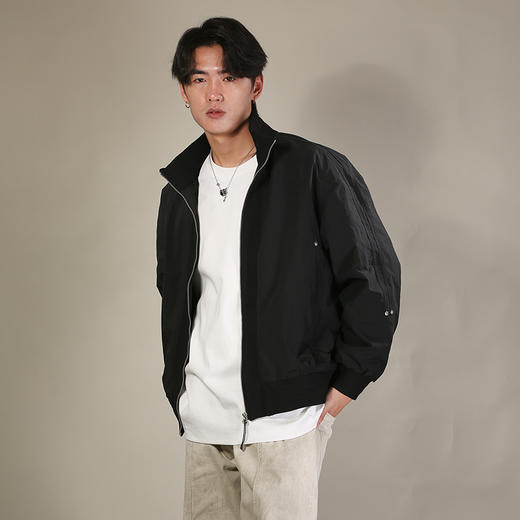 DRONKOO 2026 立领领子前襟针织压边钉扣装饰中厚夹克 商品图1