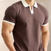 【DG】大依优型大码男装夏季拼色小V领翻领POLO衫商务休闲百搭棉质短袖300斤 商品缩略图4