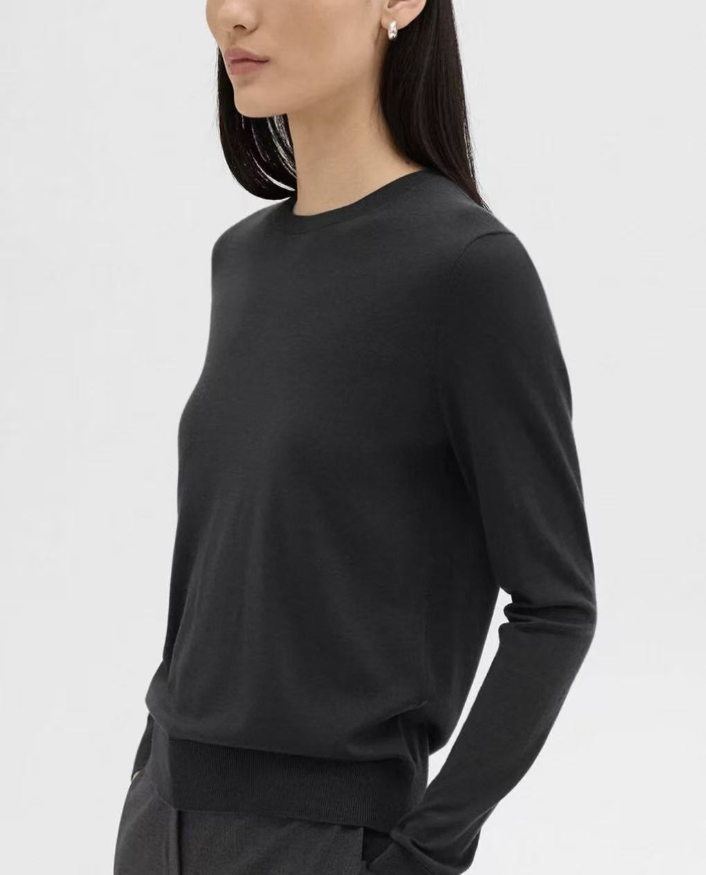 纯元！ 100%美利奴羊毛圆领针织衫