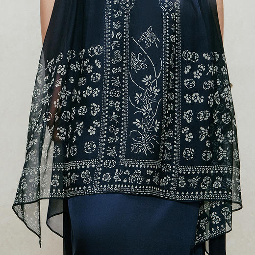 【林栖设计小店】花间栩蝶|桑蚕丝拼飞片2026夏新款无袖马面连衣裙1962035 商品图3