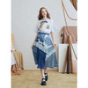 两三事梵高文艺 潮汐心绪 2025春季新款荷叶边拼接印花格子半身裙 商品缩略图1