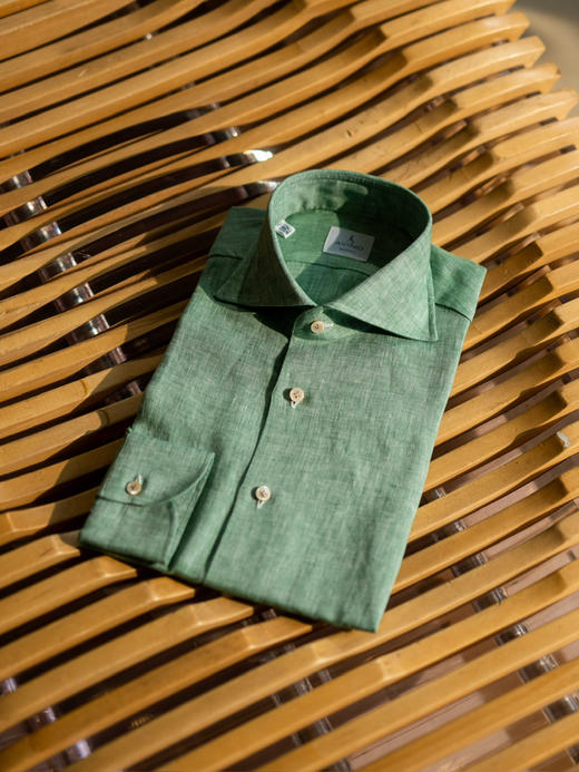 Avino 草绿色亚麻衬衫 商品图0