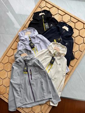 F022748华夫格防风透气耐磨防泼水男女户外轻薄软壳衣休闲夹克