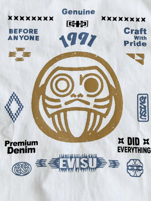 原单日潮EVISU福神小海鸥几何长袖T恤，情侣款！
颜色：白色
尺码：m l xl xxl 商品图2