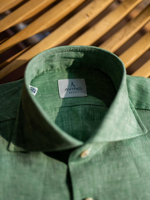 Avino 草绿色亚麻衬衫 商品图4