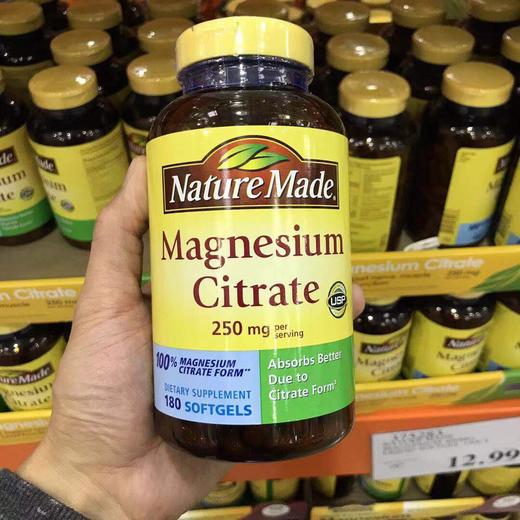 到手价219元 Nature Made柠檬酸钙镁成人补钙胶囊250mg膳食补充180粒 美国代购，无中文标签，介意慎拍 商品图0