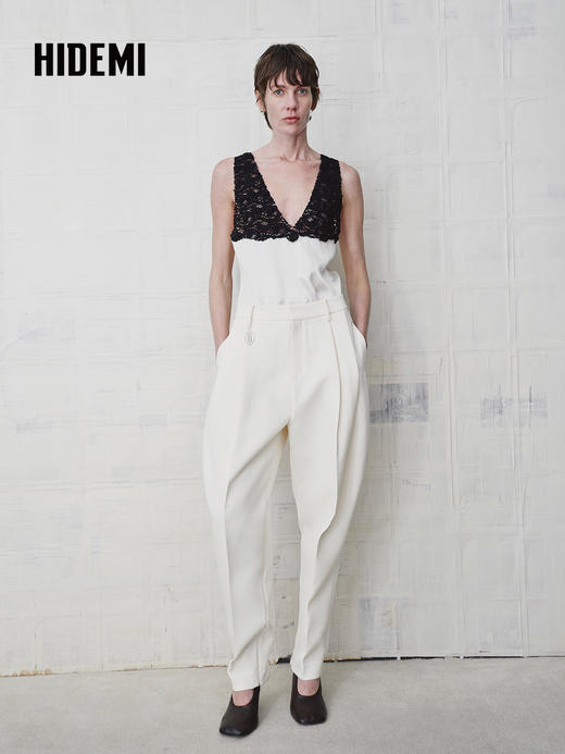 HIDEMI 经典慵懒风松弛感锥形裤萝卜裤西装裤长裤 商品图2