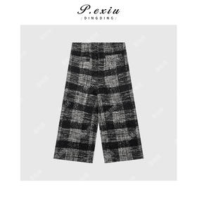 A008潘依绣丁丁宠粉时髦复古条纹休闲裤Q0412