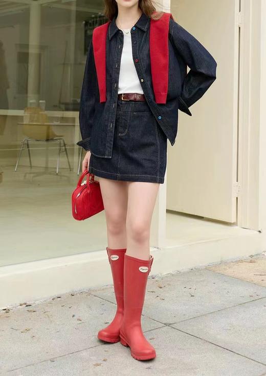 F022727慵懒风复古水洗牛仔衬衫女春季新款叠穿衬衣 商品图7